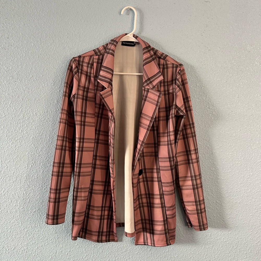 Pink Plaid Blazer
